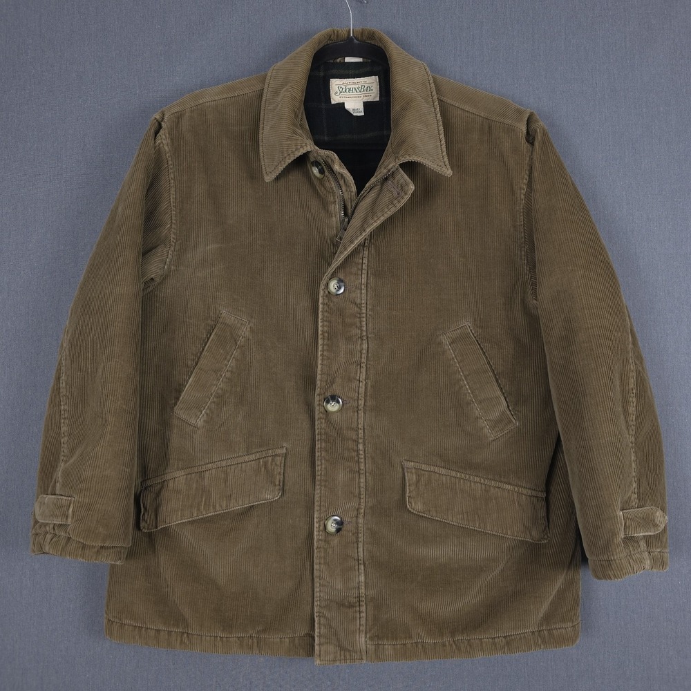 St Johns Bay Corduroy‎ Chore Coat Mens XL Brown Flannel Lined Field Workwear